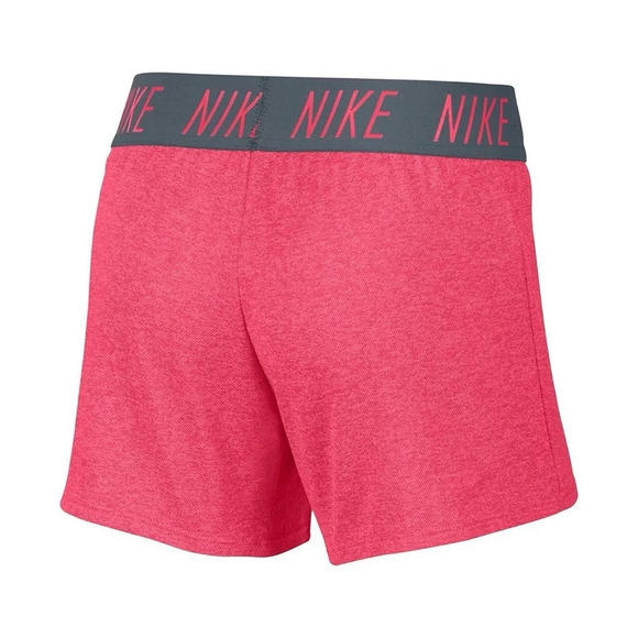NIKE Dri-FIT Trophy GIRLS Shorts SIZE LARGE Flamingo Pink w Soft Grey Waistband - Picture 3 of 7
